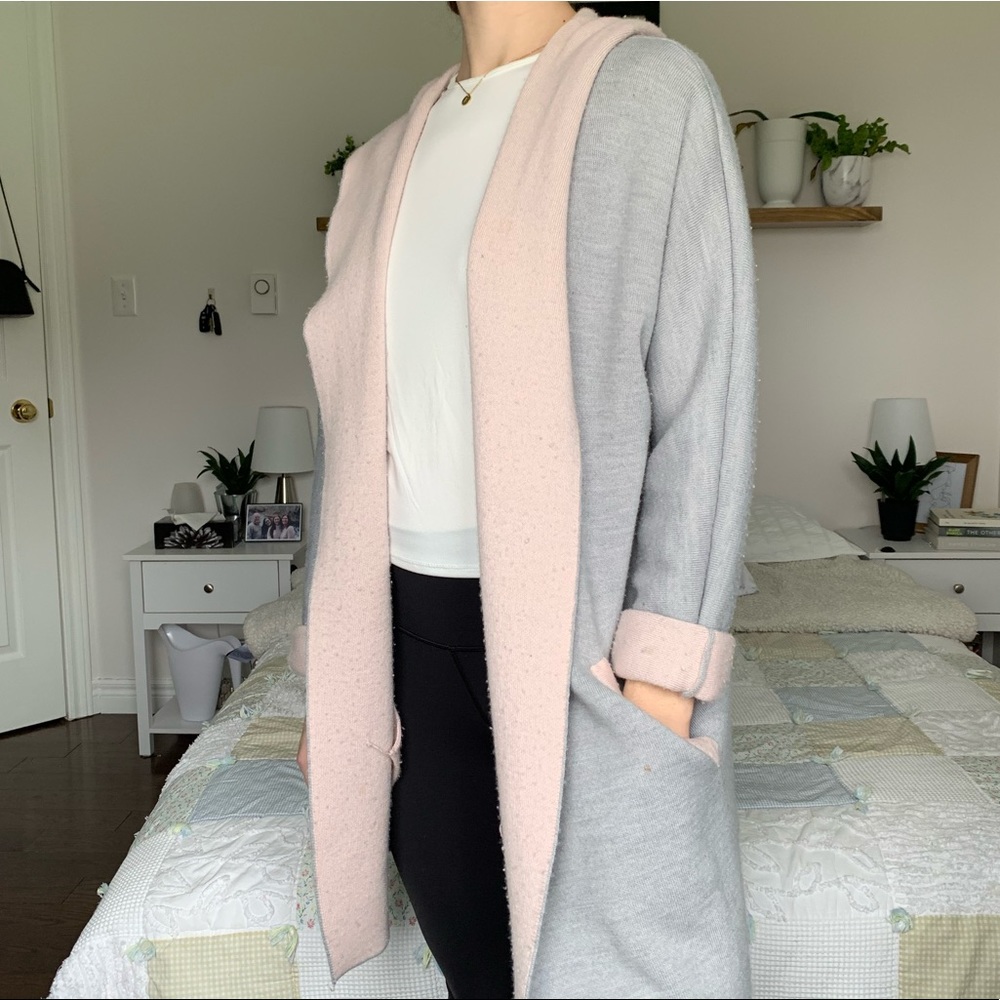 PINK AND GREY CARDIGAN
